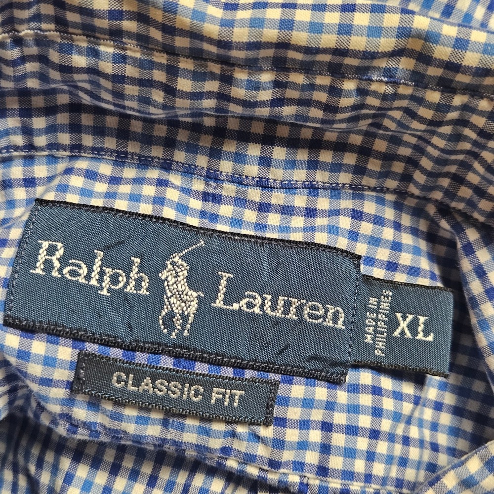 Ralph Lauren Classic Fit Gingham Long Sleeve Button Down Shirt Mens XL Old Money - Picture 3 of 7